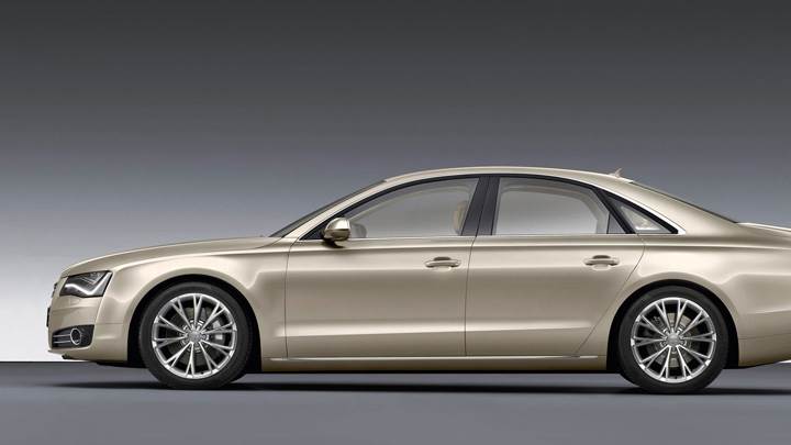 2011 Audi A8 Side Pose In Golden